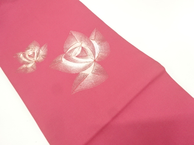 JAPANESE KIMONO / FLORAL EMBROIDERY NAGOYA OBI